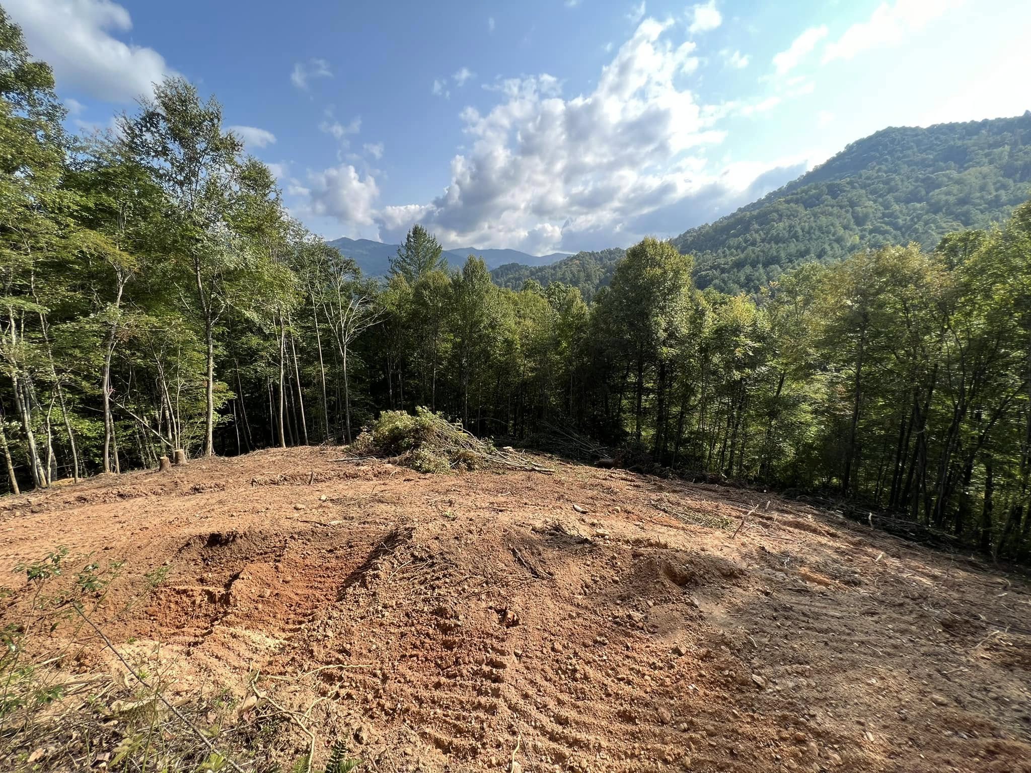 Precision grading and earthwork on a Western NC mountain site